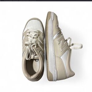 New Balance Kids Cream and White Sneakers